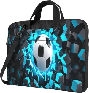 3D Light Wall Football Laptop Shoulder Bag for Women, Football Pattern Laptop Sleeve Case Computer Bag