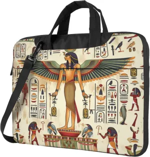 Ancient Egypt Egyptian Laptop Shoulder Bag for Women, Ethnic Pattern Laptop Sleeve Case Durable Computer Bag