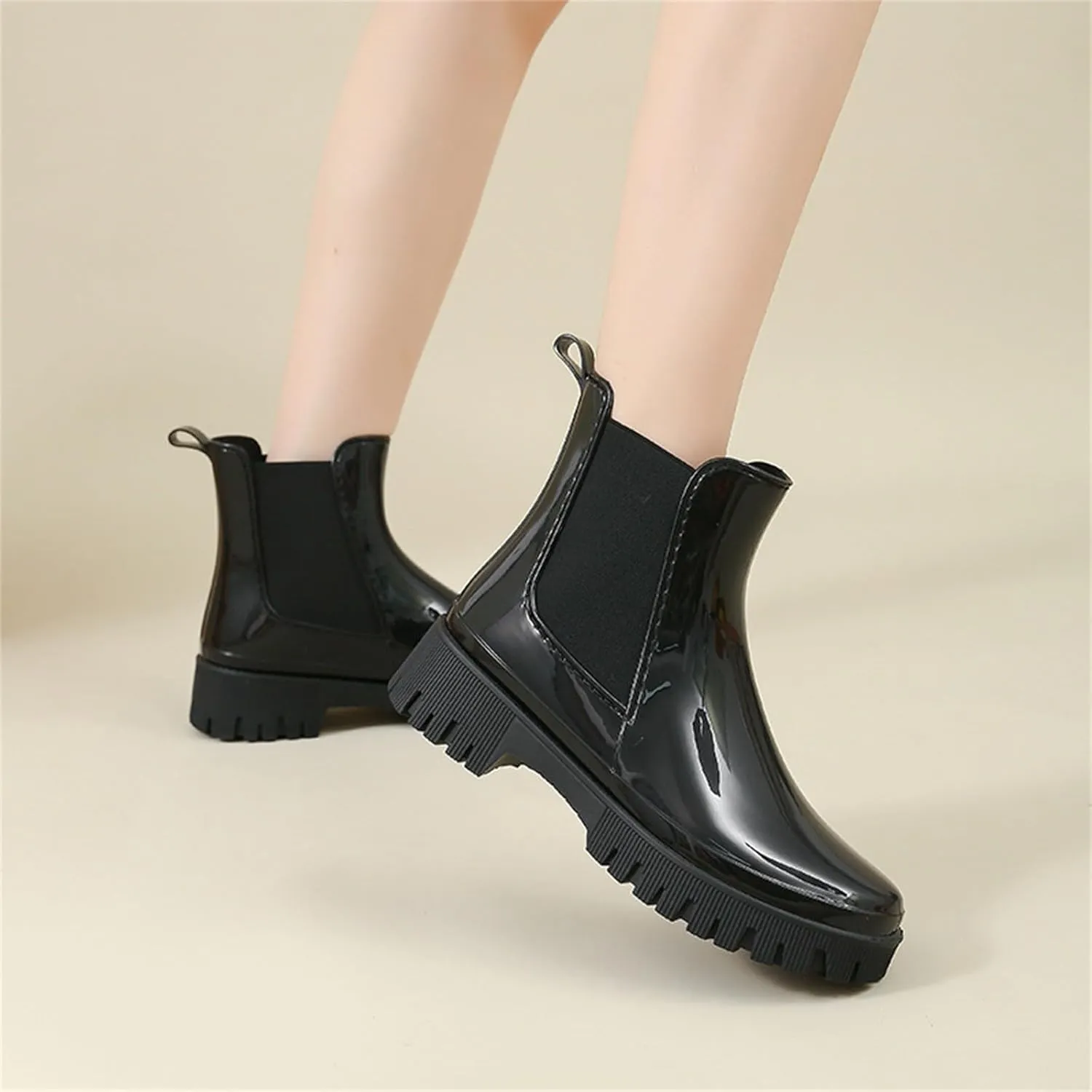 Ankle Boots for Women Mid Calf Boots Womens Fashion New Low Tube Outer Wear Waterproof Non-Slip Boots Rain Boots