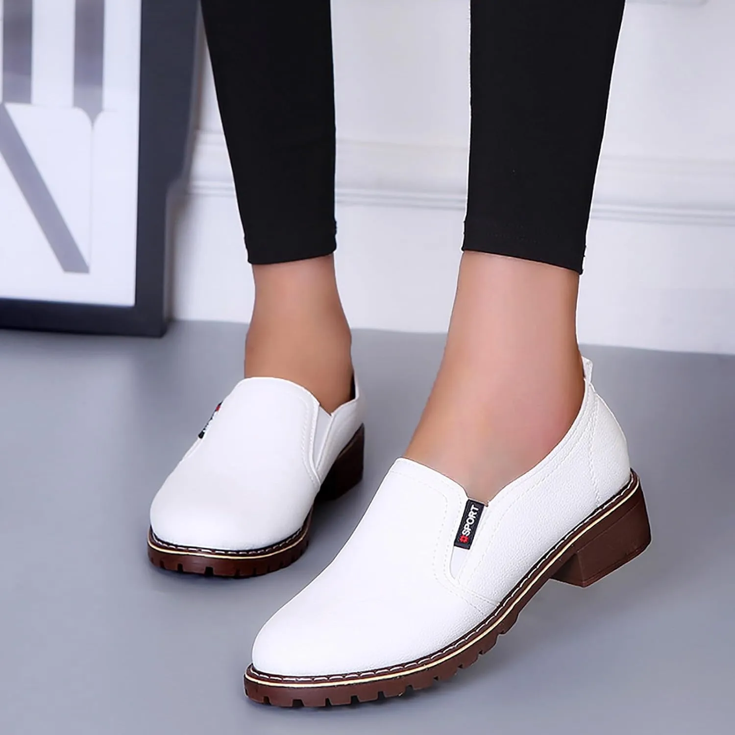 Ankle Boots for Women Platform Boots Low Chunky Stacked Heel Comfortable Round Toe booties with Side Zipper Shoes