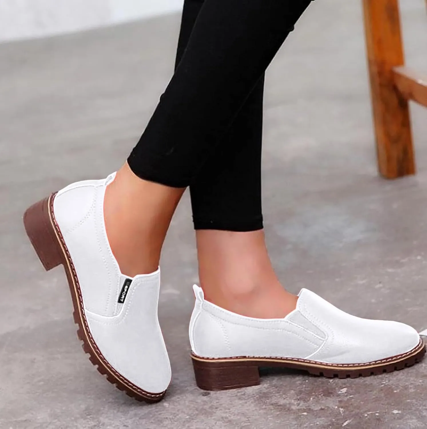 Ankle Boots for Women Platform Boots Low Chunky Stacked Heel Comfortable Round Toe booties with Side Zipper Shoes