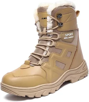 Asifn Men's Snow Boots Waterproof Casual Comfortable Warm Booties Fur Lined High Top Light Weight Hiking Outdoor Walking Boots