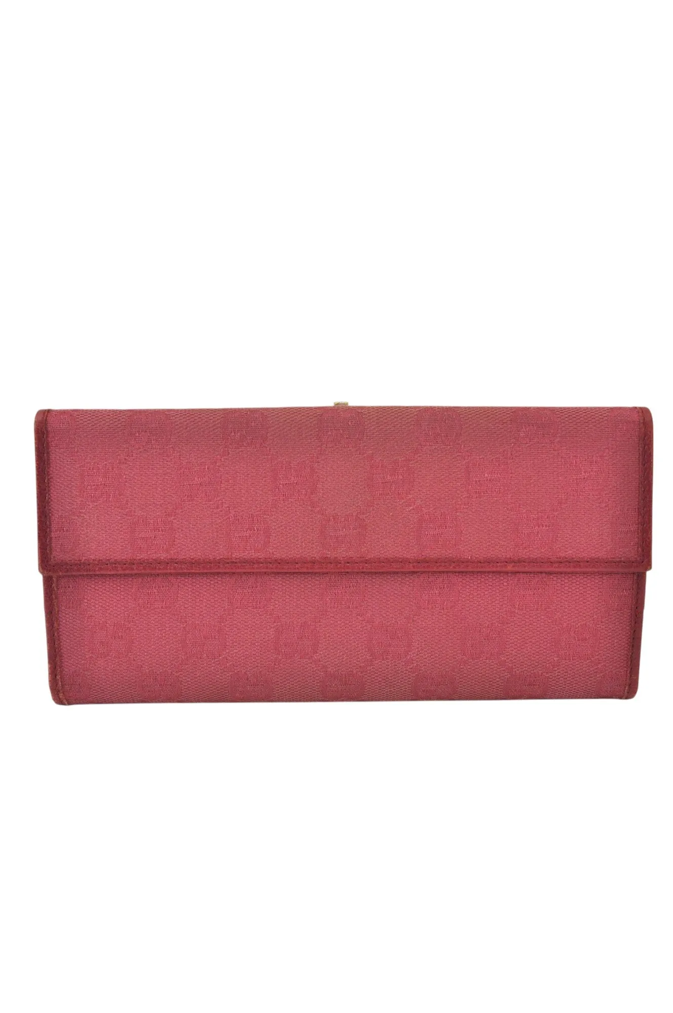 Authentic GUCCI Horsebit Long Wallet Purse GG Canvas Leather 101602 Pink 8913L