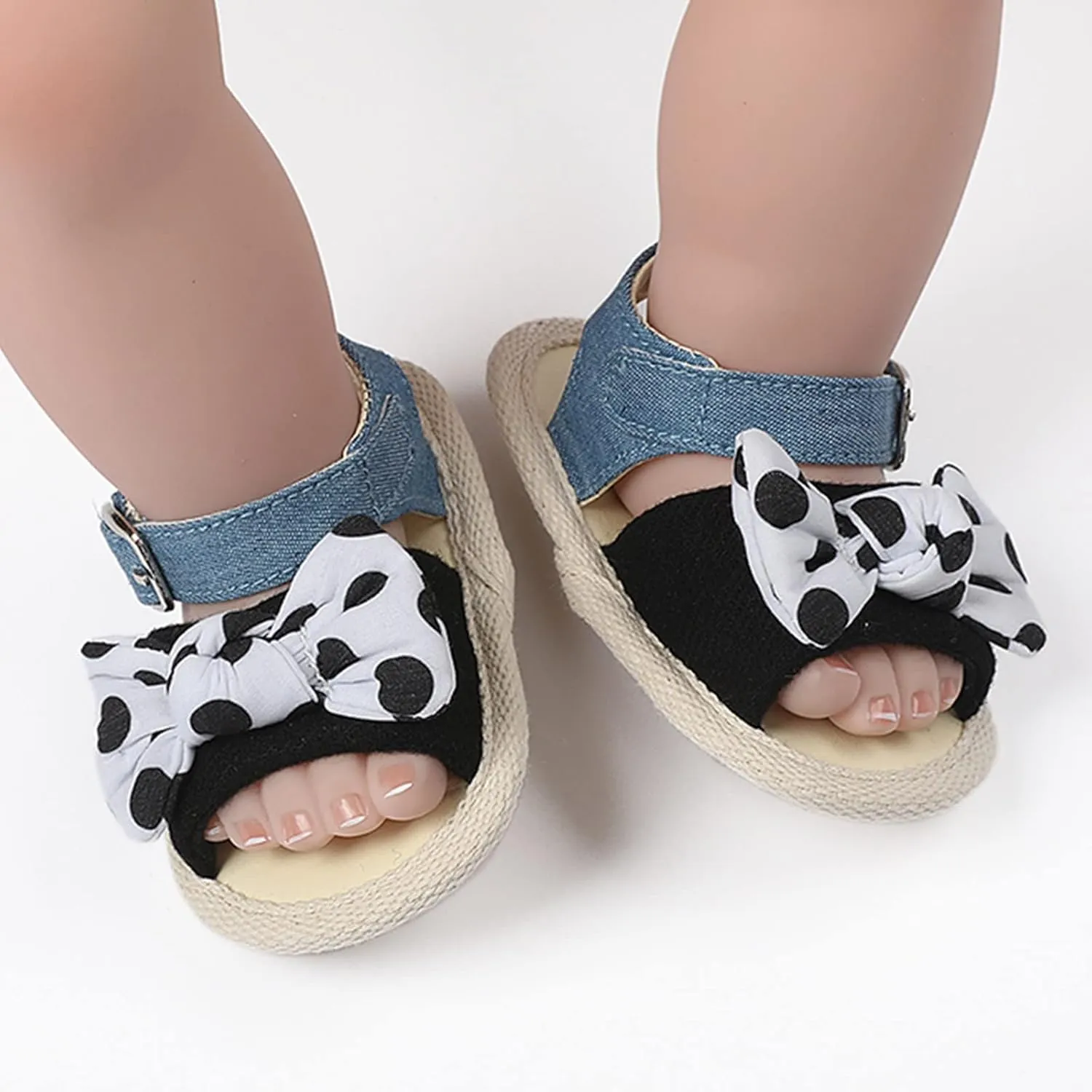 Baby Girl First Christmas Infant Girls Open Toe Bowknot Shoes First Walkers Shoes Summer Toddler Baby Moccasins Sandals