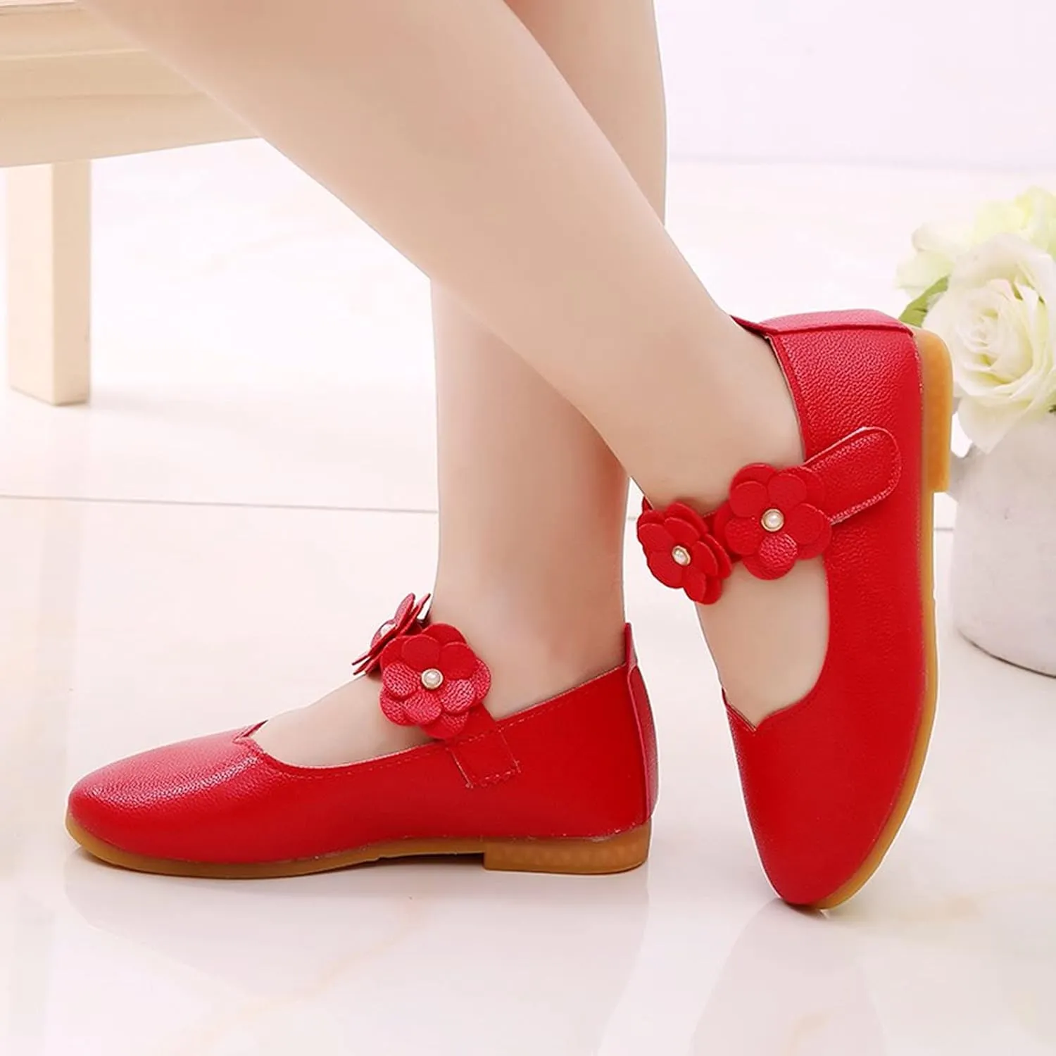 Baby Shoes Baby Soft Kid Dance Flower Girls Children Solid Princess Single Student Shoes Baby Shoes House Shoes