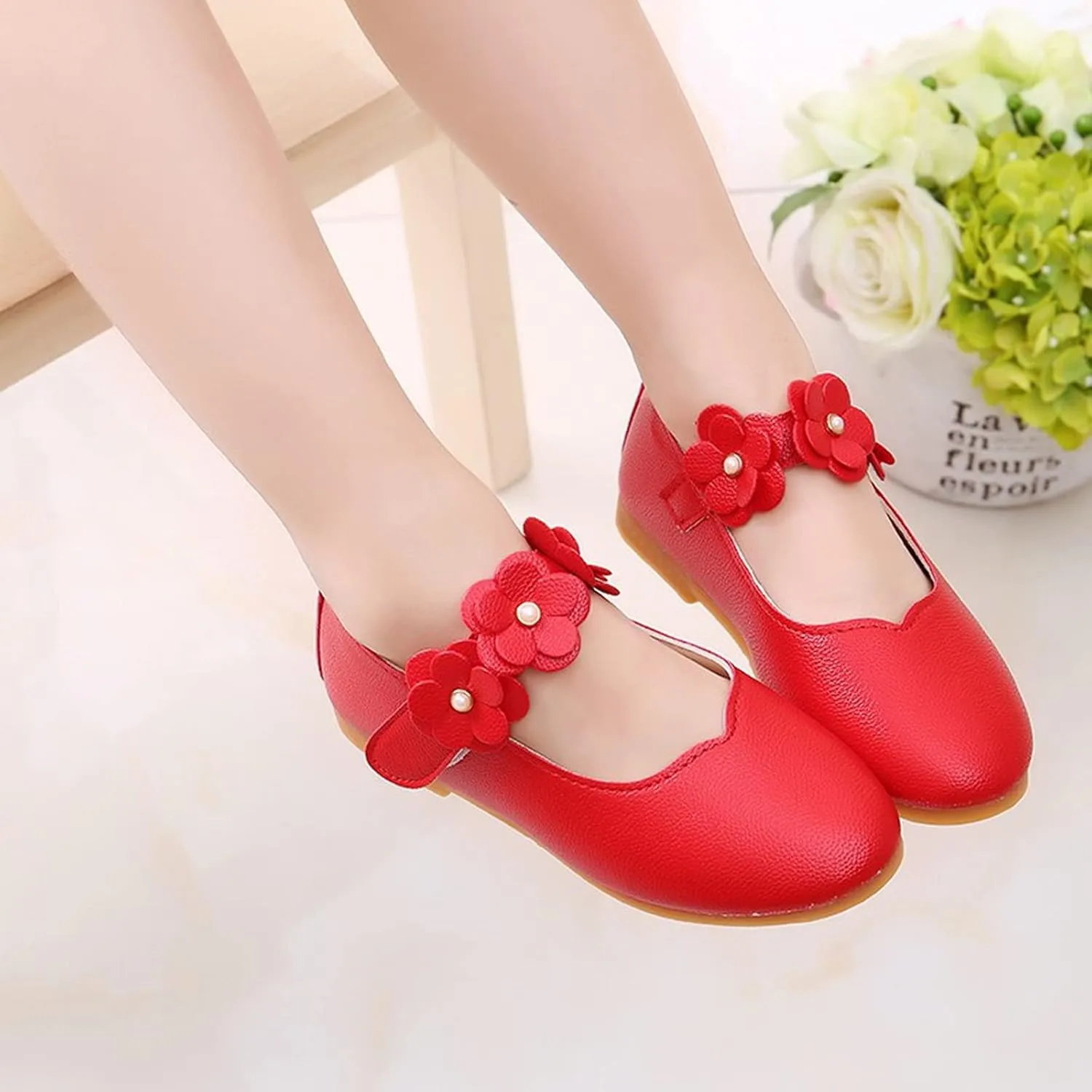 Baby Shoes Baby Soft Kid Dance Flower Girls Children Solid Princess Single Student Shoes Baby Shoes House Shoes