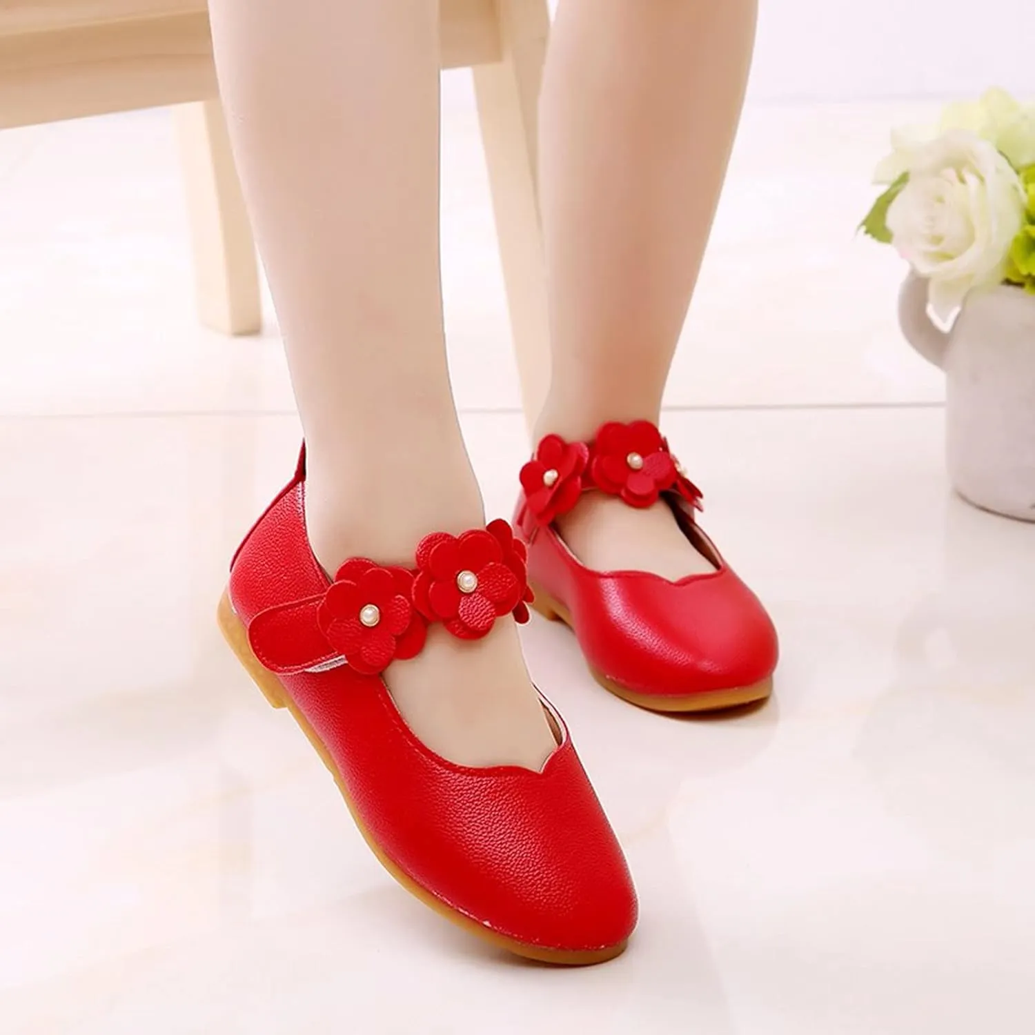 Baby Shoes Baby Soft Kid Dance Flower Girls Children Solid Princess Single Student Shoes Baby Shoes House Shoes
