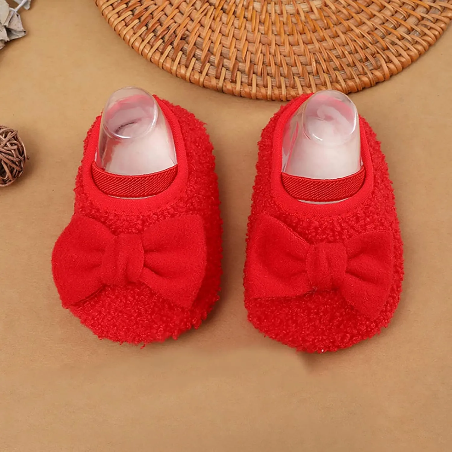 Baby Shoes Warm Shoes for Baby Girls and Boys Soft Comfortable Shoes Infant Toddler Bowknot Warming Shoes House Shoes