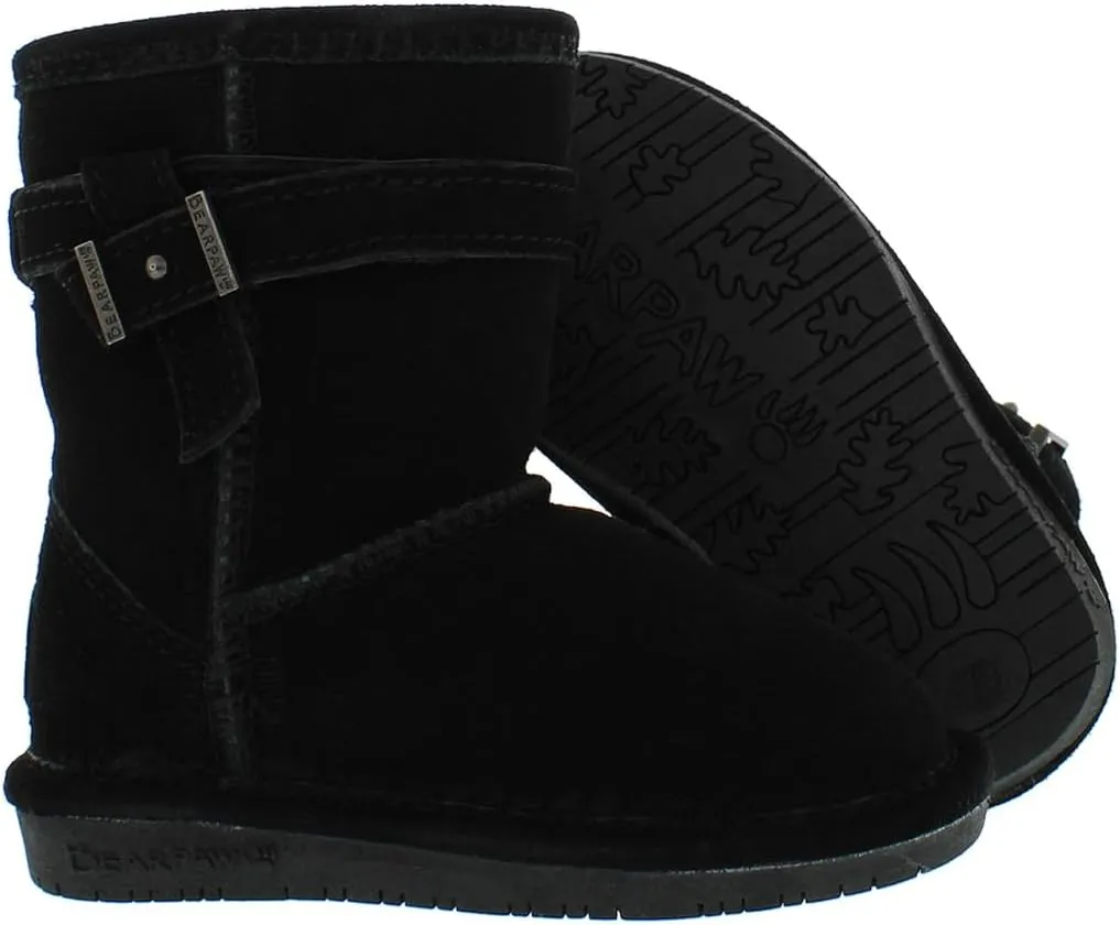 BEARPAW Girl's Val Toddler Black Low Top Suede Boot - 11M