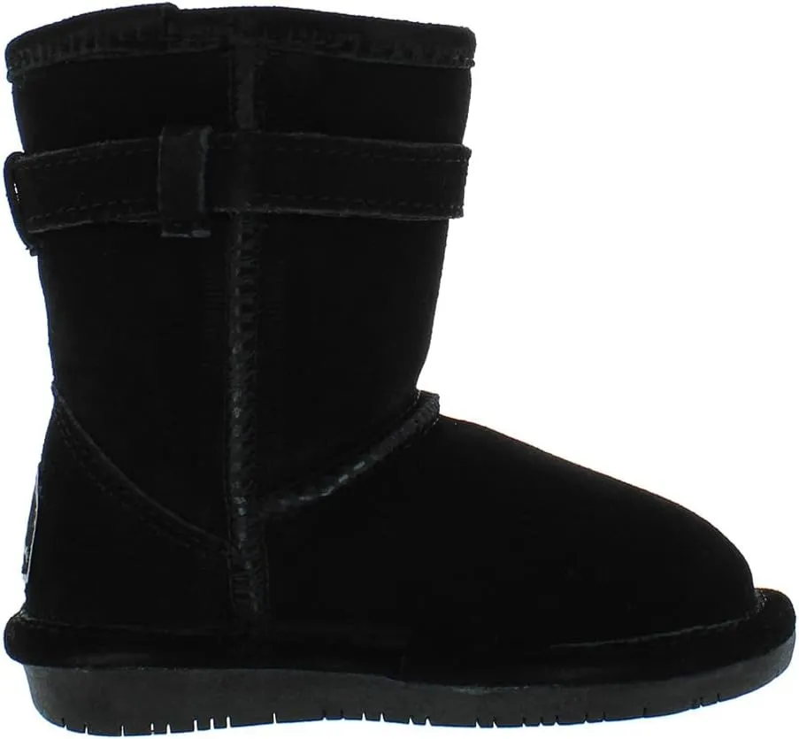 BEARPAW Girl's Val Toddler Black Low Top Suede Boot - 11M