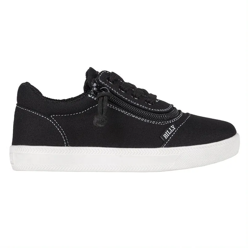 Billy Footwear (Kids) DR Fit - Short Wrap Low Top DR Black White Canvas Shoes CLEARANCE