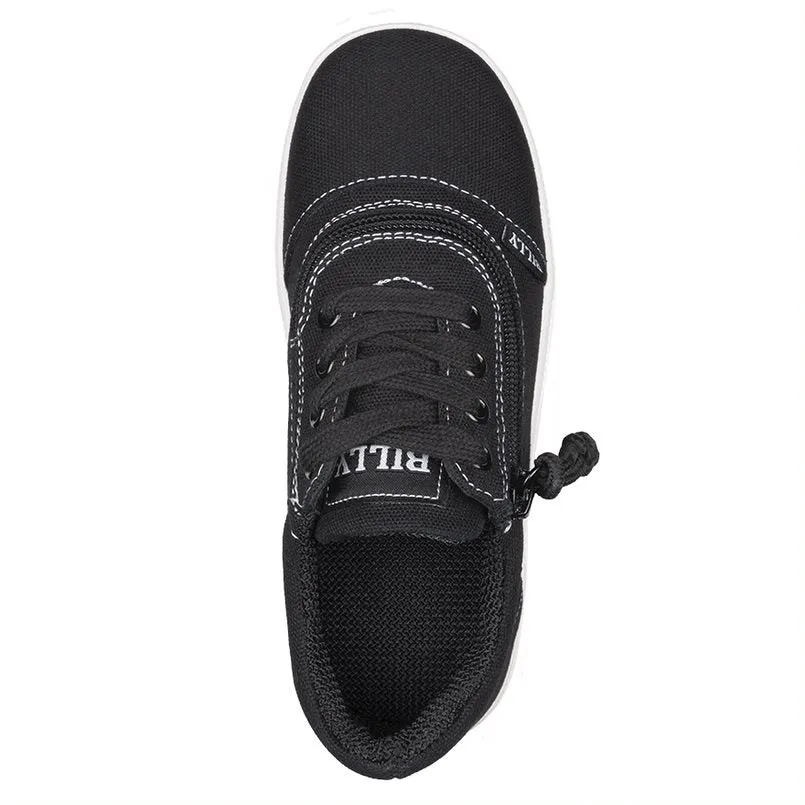 Billy Footwear (Kids) DR Fit - Short Wrap Low Top DR Black White Canvas Shoes CLEARANCE