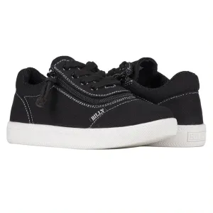 Billy Footwear (Kids) DR Fit - Short Wrap Low Top DR Black White Canvas Shoes CLEARANCE