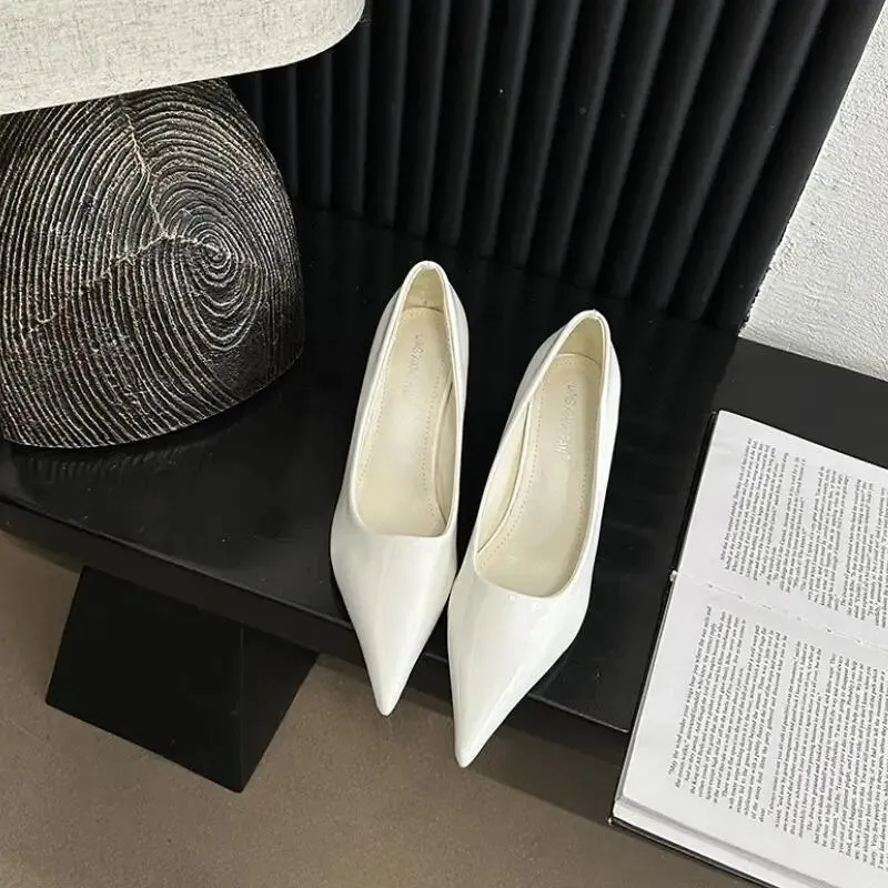 binfenxie  -  NEW Fashion Patent Leather Pointed Toe Women Pumps Sexy Elegant  Party Shallow Thin Heels Shoes 2024 Spring Office Footwear