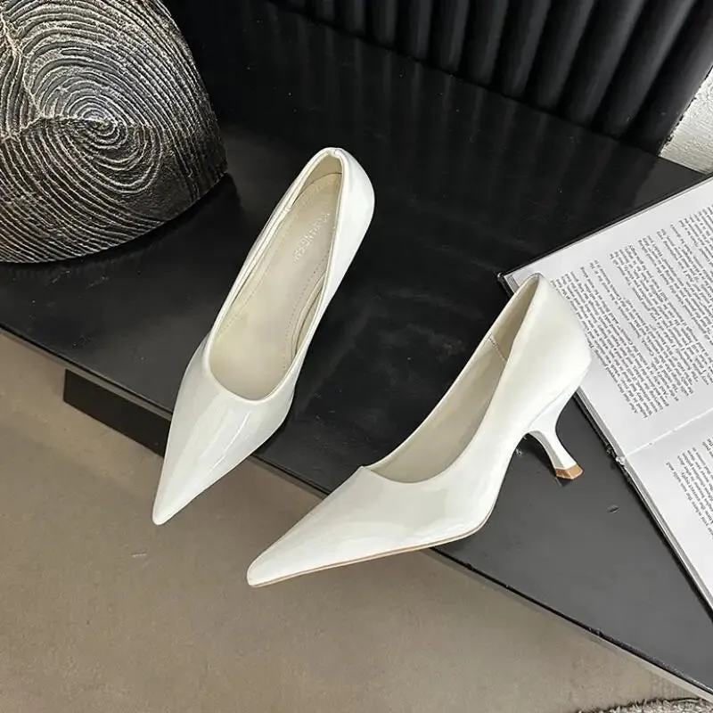 binfenxie  -  NEW Fashion Patent Leather Pointed Toe Women Pumps Sexy Elegant  Party Shallow Thin Heels Shoes 2024 Spring Office Footwear