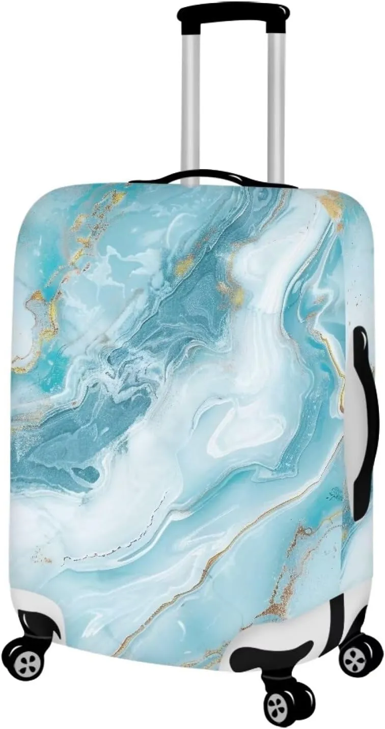 Blue Marble Luggage Cover Dust Cover Reusable Baggage Gear Covers Fingerproof Cover for Luggage Anti-Scratch Suitcase Cover (S Size for 18-21 Inch)