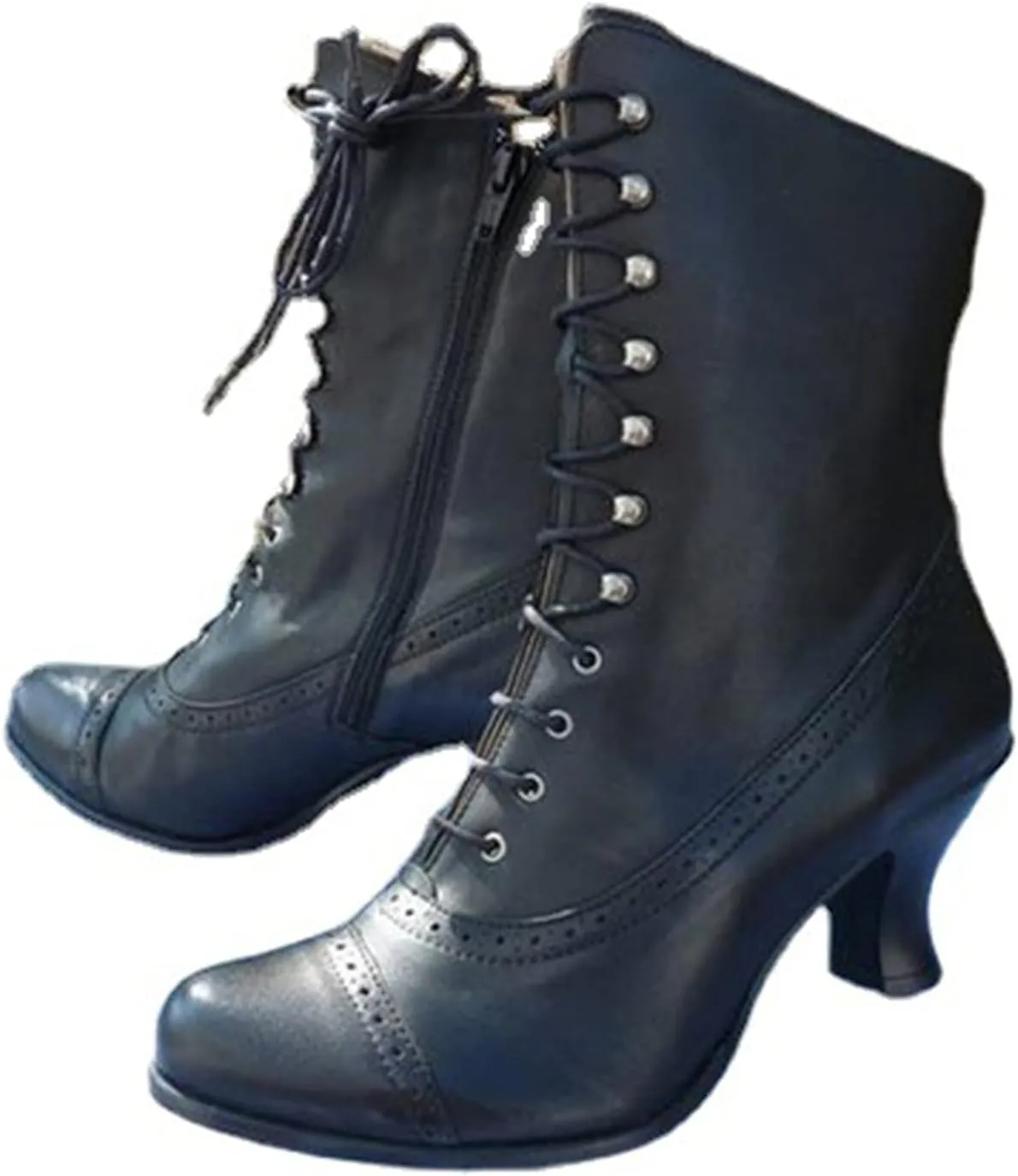 Boots for Women Retro Warm Leather Lace Up Womens Boots Waterproof Non-slip Soft Cozy Women's Boots&Booties