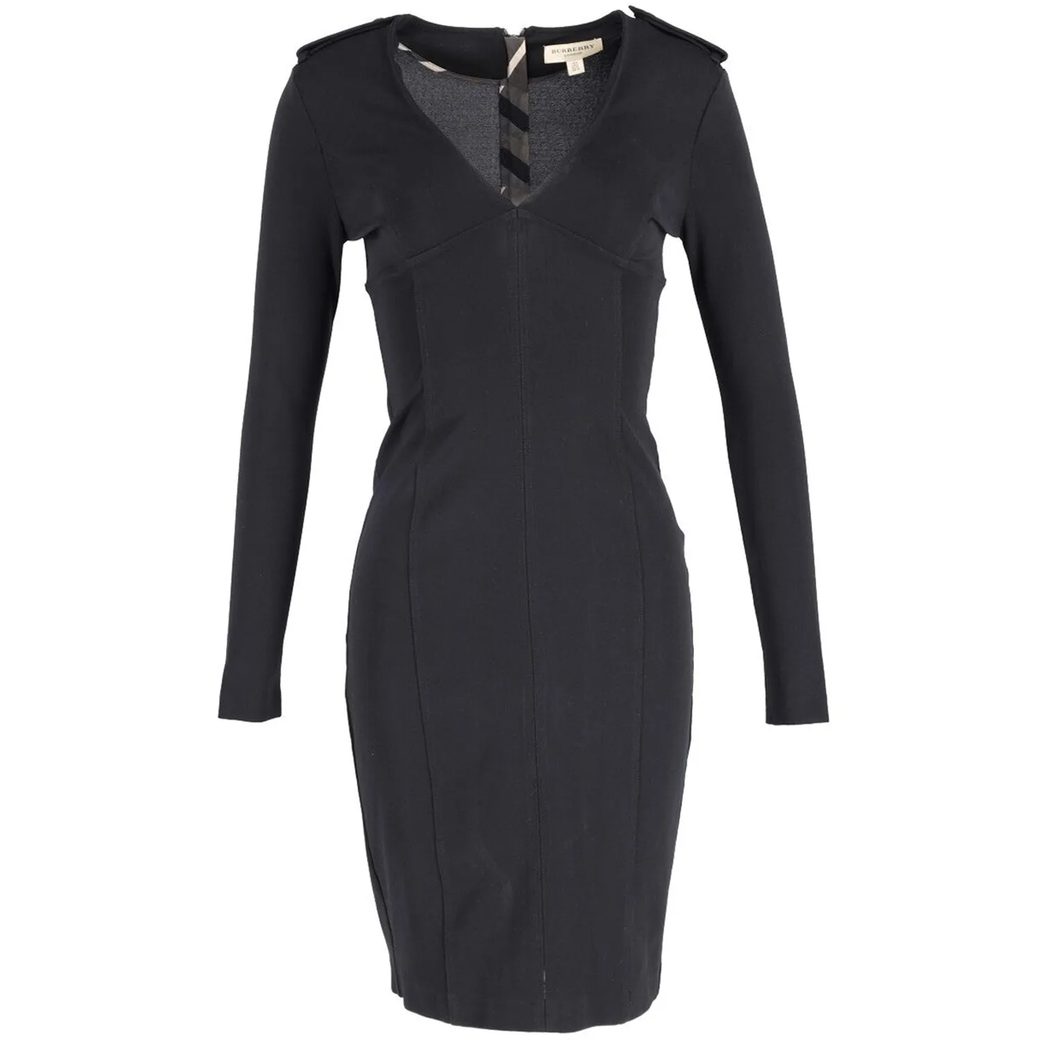 Burberry Dress with Epaulette in Black Acetate
