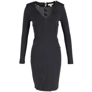 Burberry Dress with Epaulette in Black Acetate