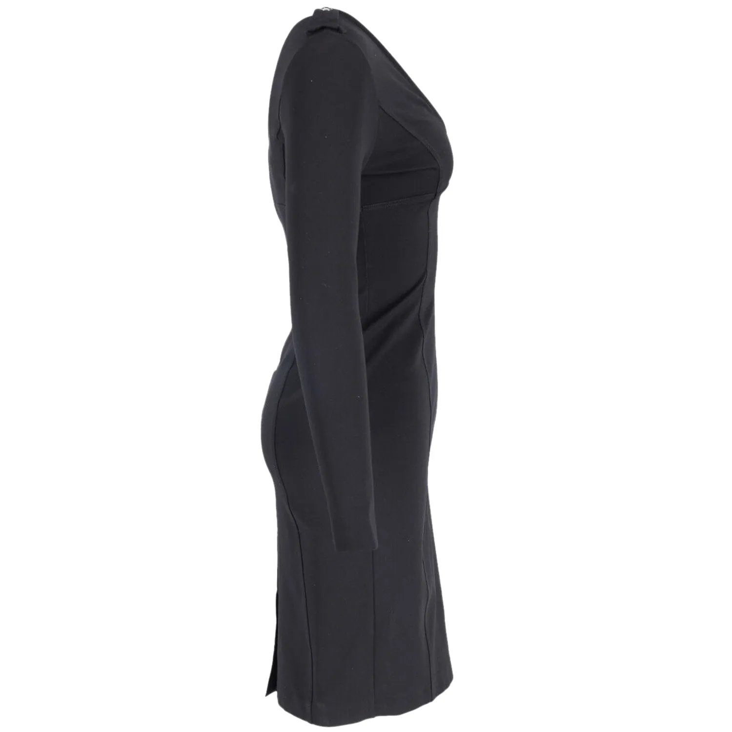 Burberry Dress with Epaulette in Black Acetate