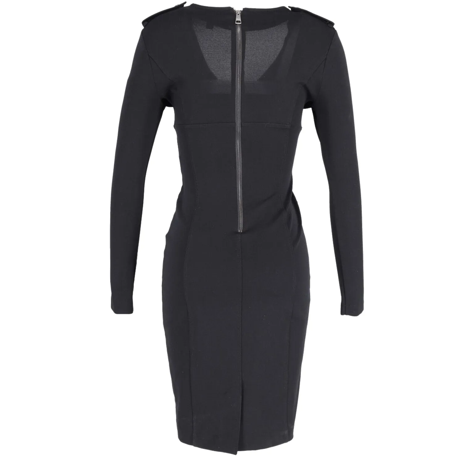 Burberry Dress with Epaulette in Black Acetate