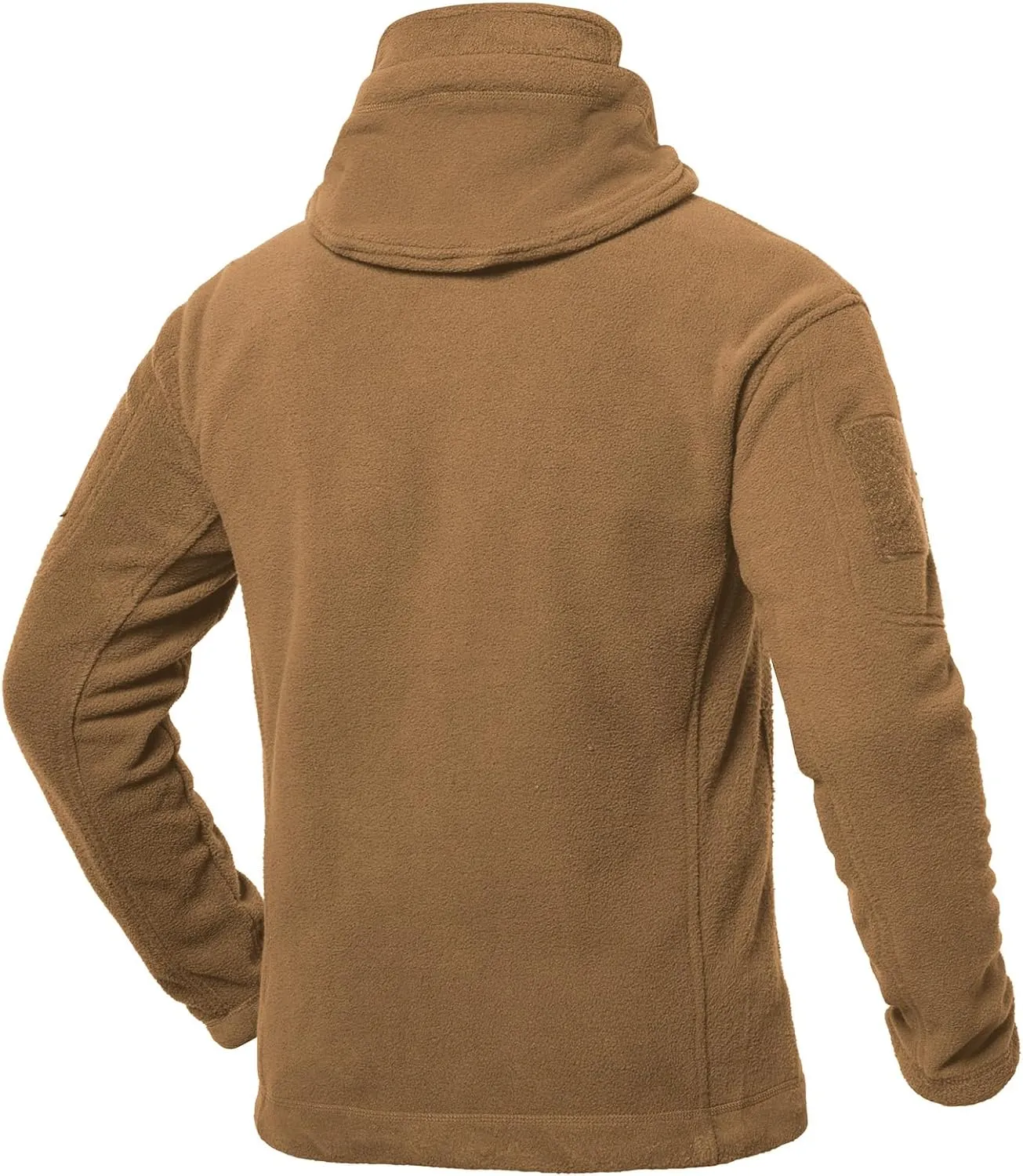 CARWORNIC Men's Tactical Hooded Fleece Jackets Full-Zip Winter Warm Polar Military Outdoor Hiking Coat with Zipper Pockets
