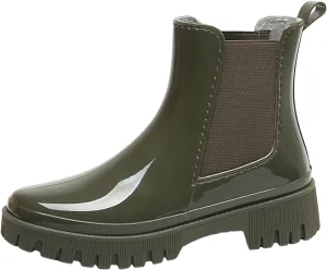 Cathalem Women's Ankle Rain Boots Waterproof Chelsea Rain Boots Rubber Boots Women Short Garden Boots Anti Slip Work Booties