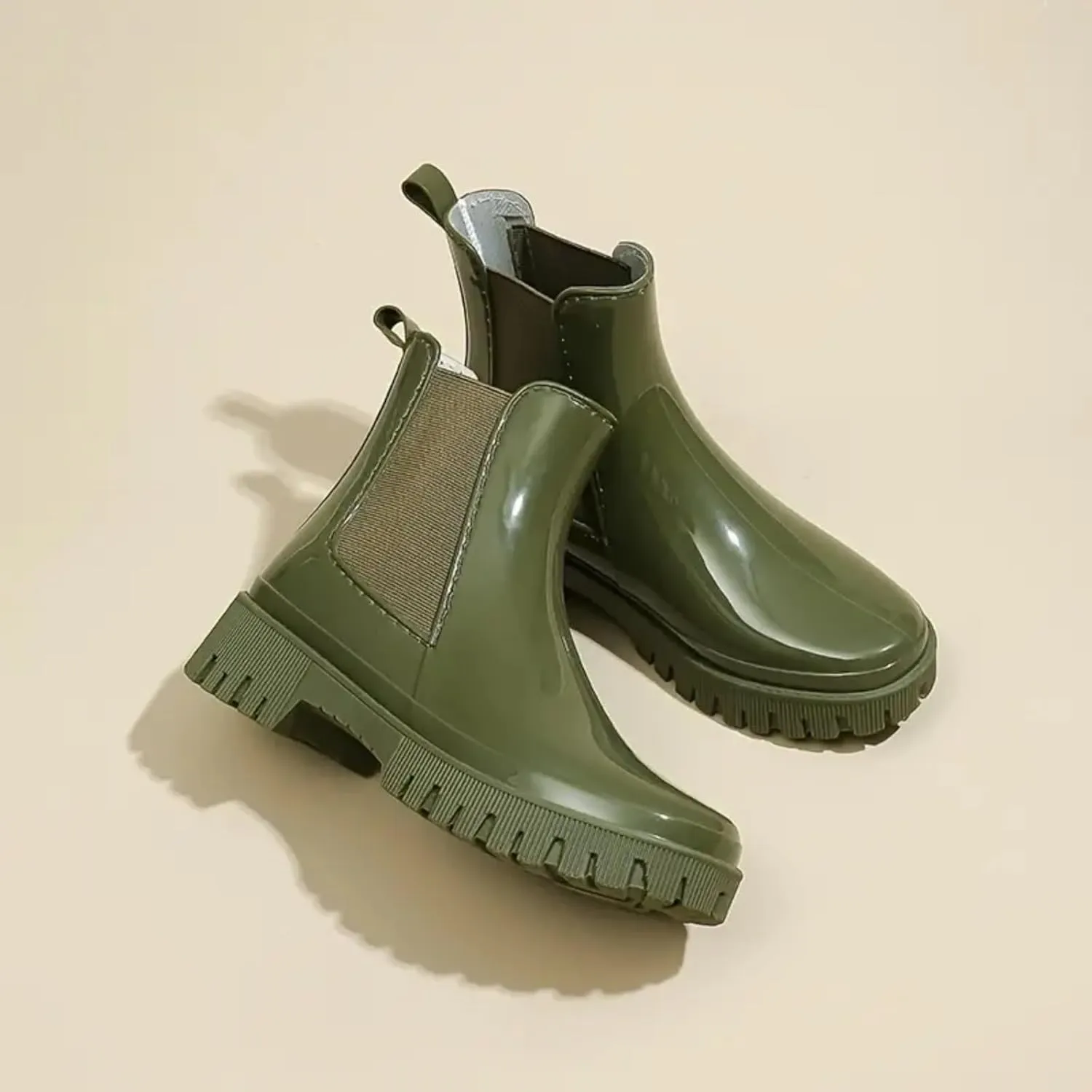 Cathalem Women's Ankle Rain Boots Waterproof Chelsea Rain Boots Rubber Boots Women Short Garden Boots Anti Slip Work Booties
