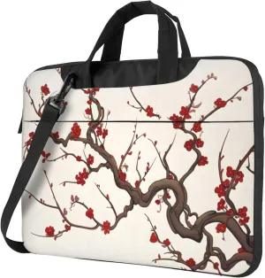 Cherry Blossoms Spring Summer Flower Laptop Shoulder Bag for Women, Laptop Sleeve Case Durable Computer Bag