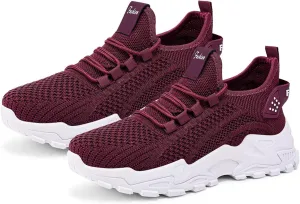 Chunky Sneakers for Women Fashion Platform White Leather Casual Comfortable Wedge Walking Sport Running Slip on Breathable Lightweight Athletic Sports Gym Work Mesh Lace Up Dad Shoes