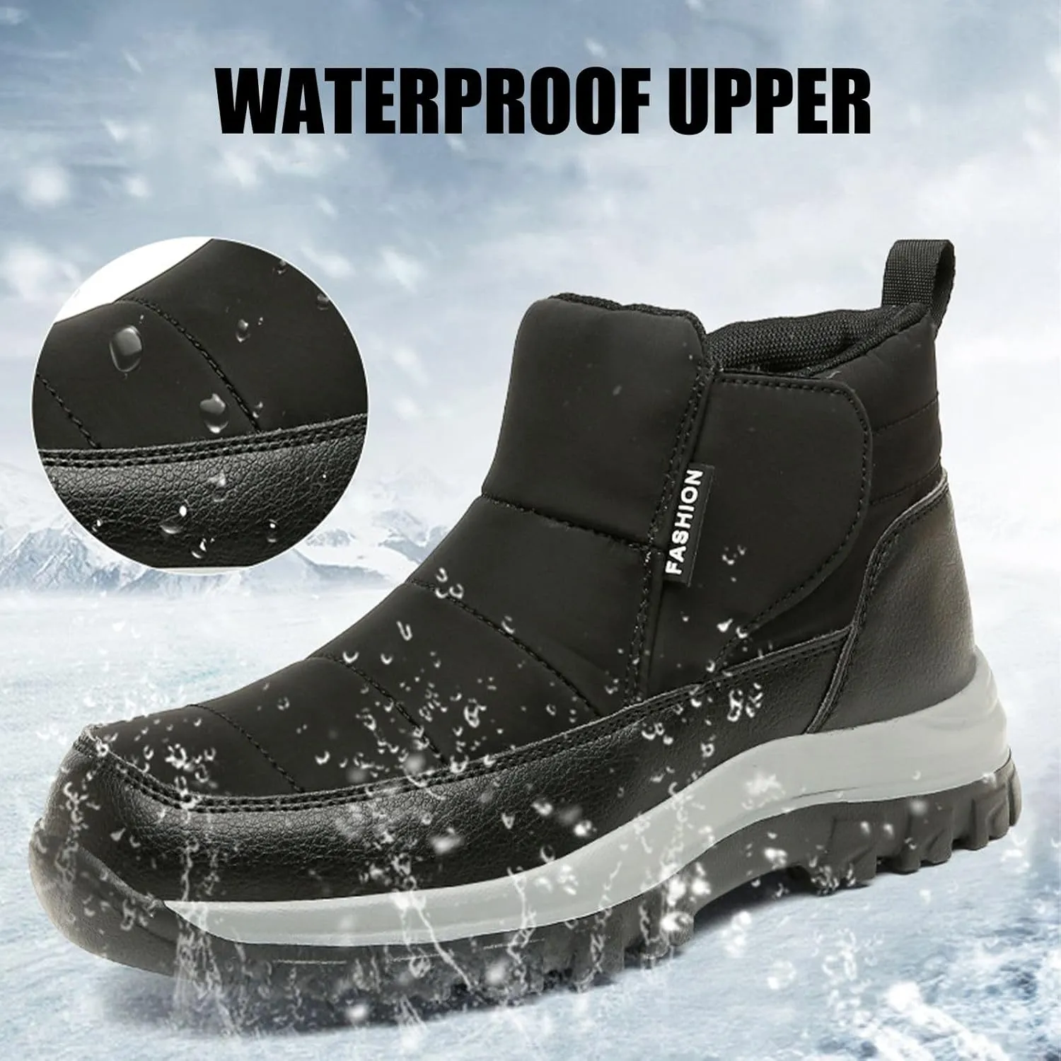 Crepuscute Women's Winter Velvet Warm Waterproof Platform Snow Booties Outdoor Non-Slip Wear-Resistant Casual Sport Round Toe Hiking Boots