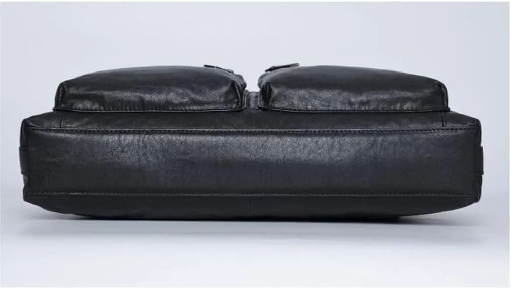 CSCDD First Layer Cowhide Leather Men's Briefcase Business Large Capacity Men's Bag Cowhide Shoulder Cross Bag