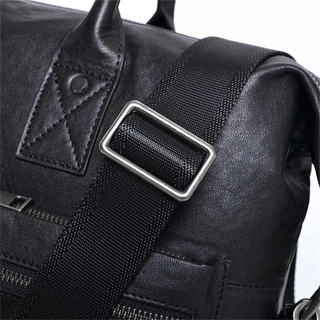 CSCDD First Layer Cowhide Leather Men's Briefcase Business Large Capacity Men's Bag Cowhide Shoulder Cross Bag