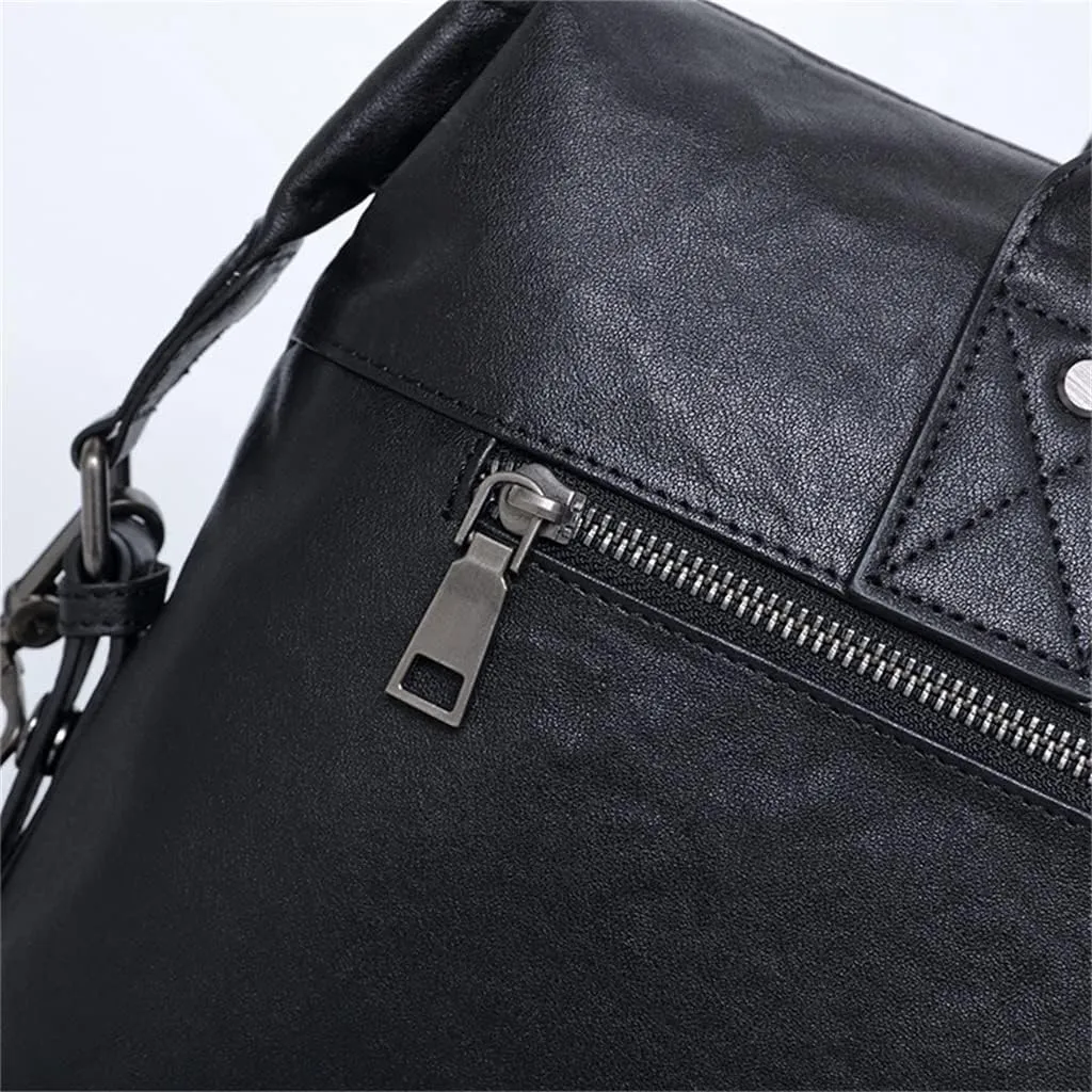 CSCDD First Layer Cowhide Leather Men's Briefcase Business Large Capacity Men's Bag Cowhide Shoulder Cross Bag