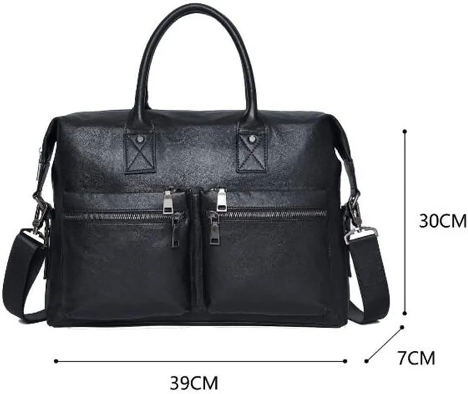 CSCDD First Layer Cowhide Leather Men's Briefcase Business Large Capacity Men's Bag Cowhide Shoulder Cross Bag