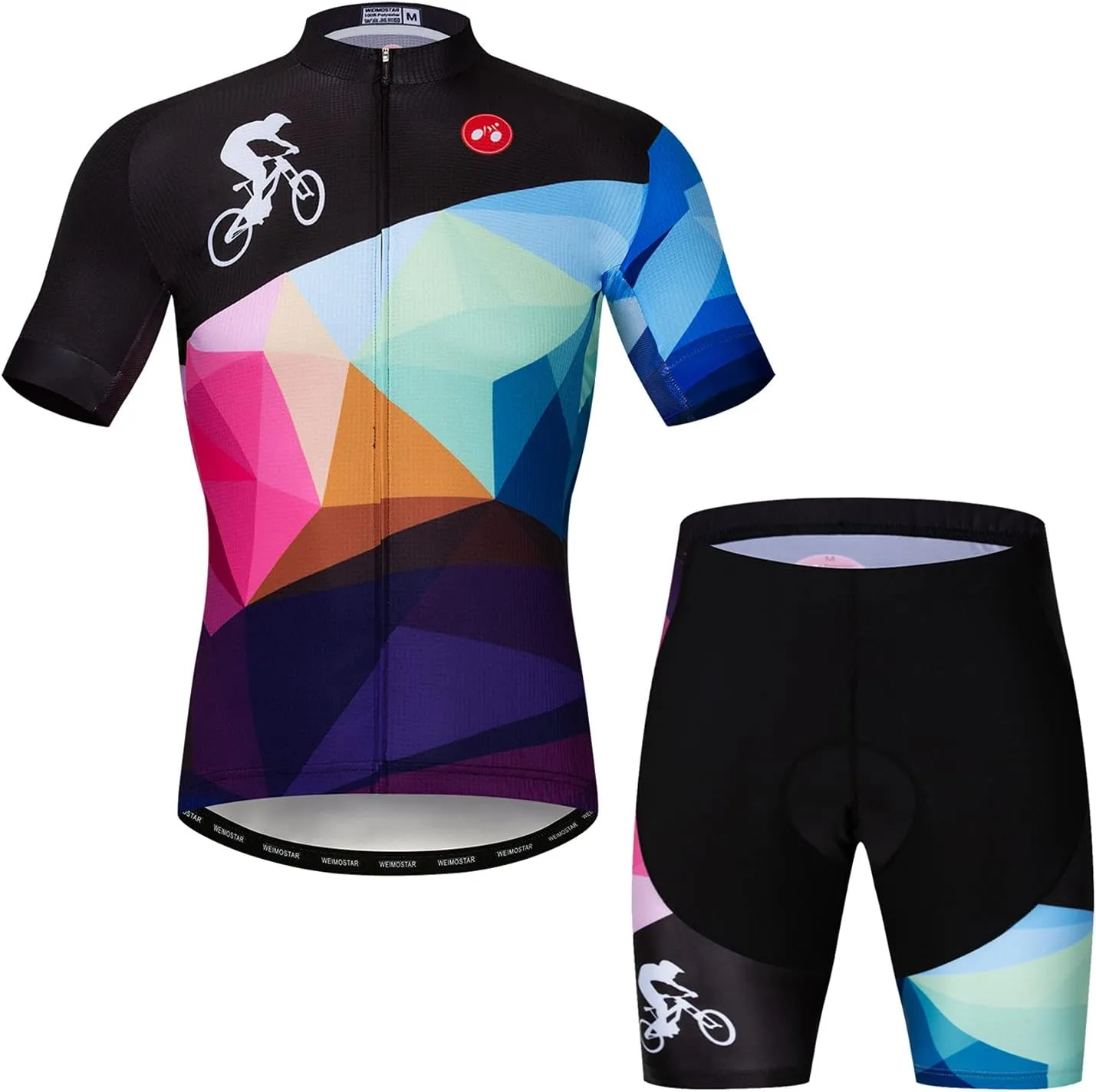 Cycling Jersey Shorts Set Padded Men Bike Top Suit