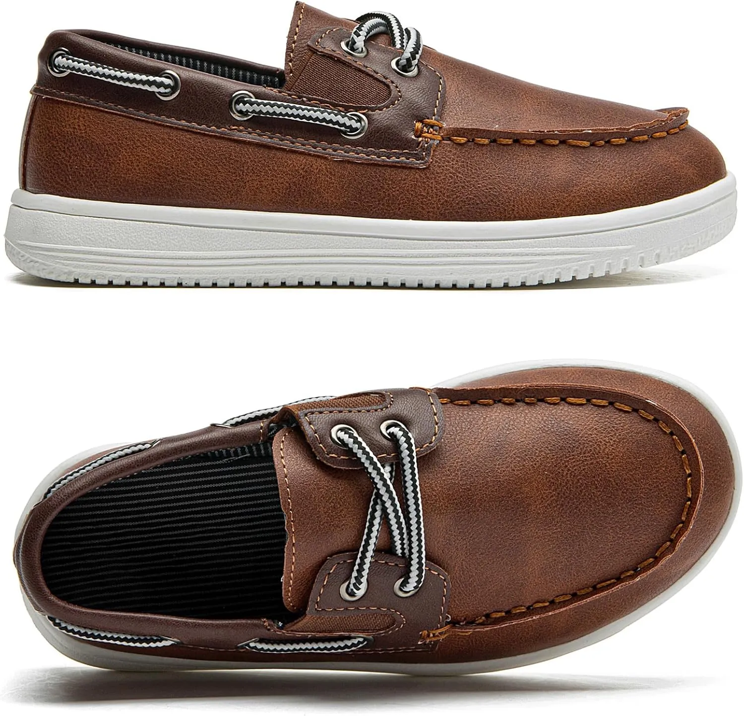DADAWEN Boys Girls Dress Shoes Boat Shoe Slip on Loafers Casual School Shoes (Toddler/Little Kid/Big Kid)