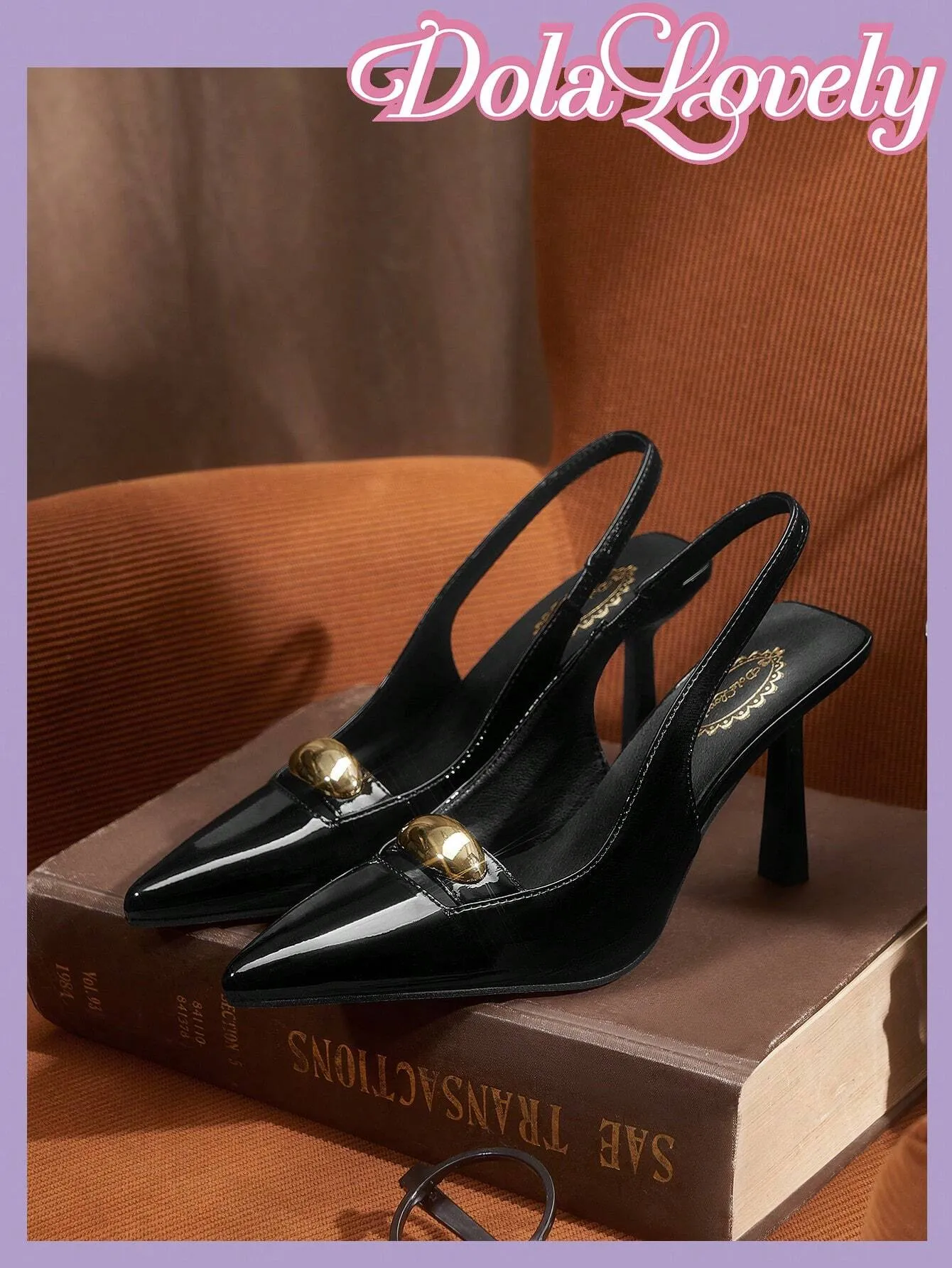 Dola Lovely Women's Burgundy Bow Decor Lolita High Heel Pumps With Back Strap