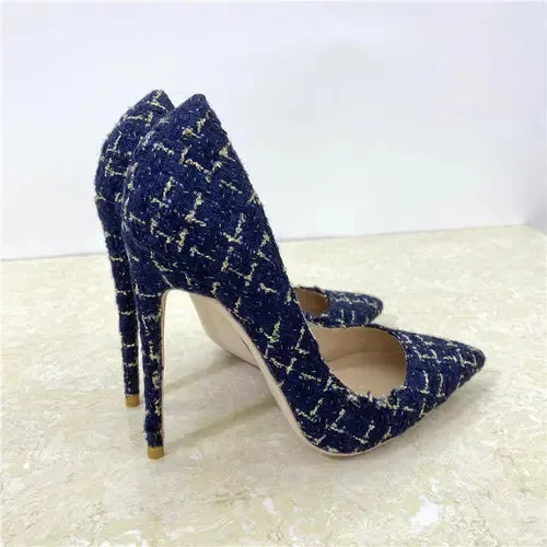 Elegant 12CM Woven Stiletto Pumps for Women - A Perfect Blend of Style and Comfort
