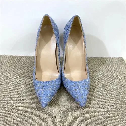 Elegant 12CM Woven Stiletto Pumps for Women - A Perfect Blend of Style and Comfort