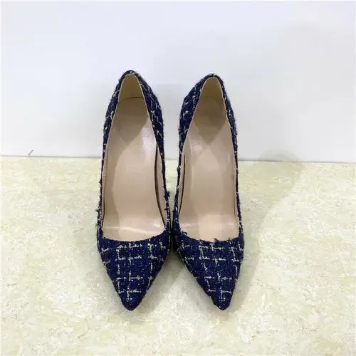 Elegant 12CM Woven Stiletto Pumps for Women - A Perfect Blend of Style and Comfort