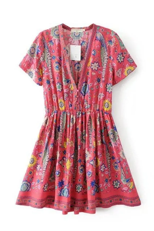 elveswallet Boho Chic Ruffles Mini Dress