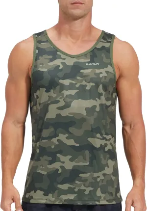 EZRUN Men's Quick Dry Sport Tank Top for Bodybuilding Gym Athletic Jogging Running,Fitness Training Workout Sleeveless Shirts