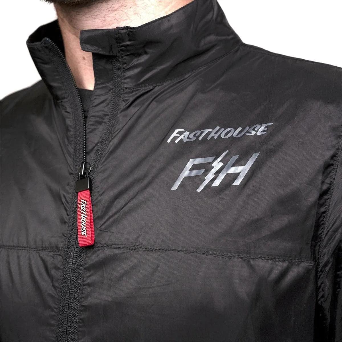 FASTHOUSE Tracker Packable Windbreaker, Black
