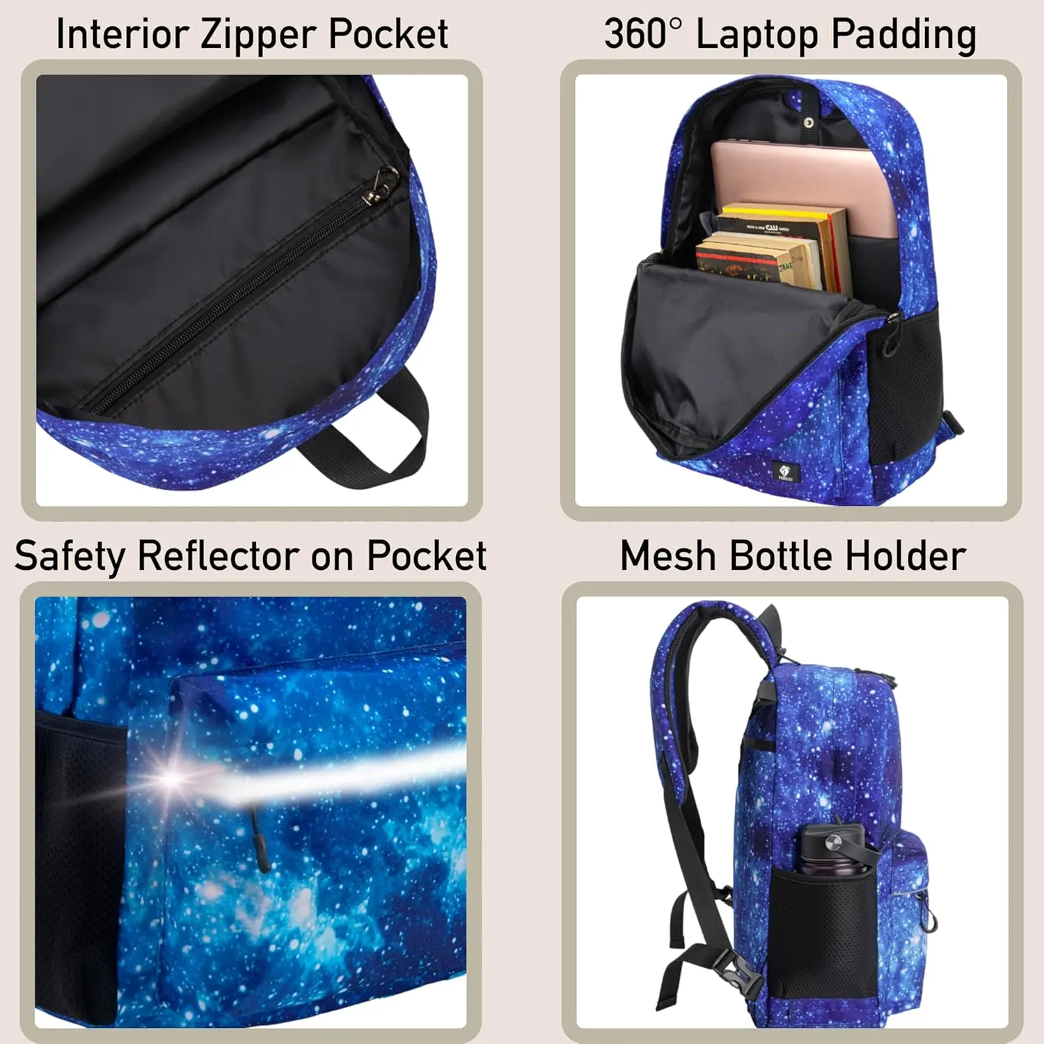 Fenrici Kids' Backpack with Lunch Box Set for Boys and Girls, School Bag with Laptop Compartment and Insulated Lunch Bag