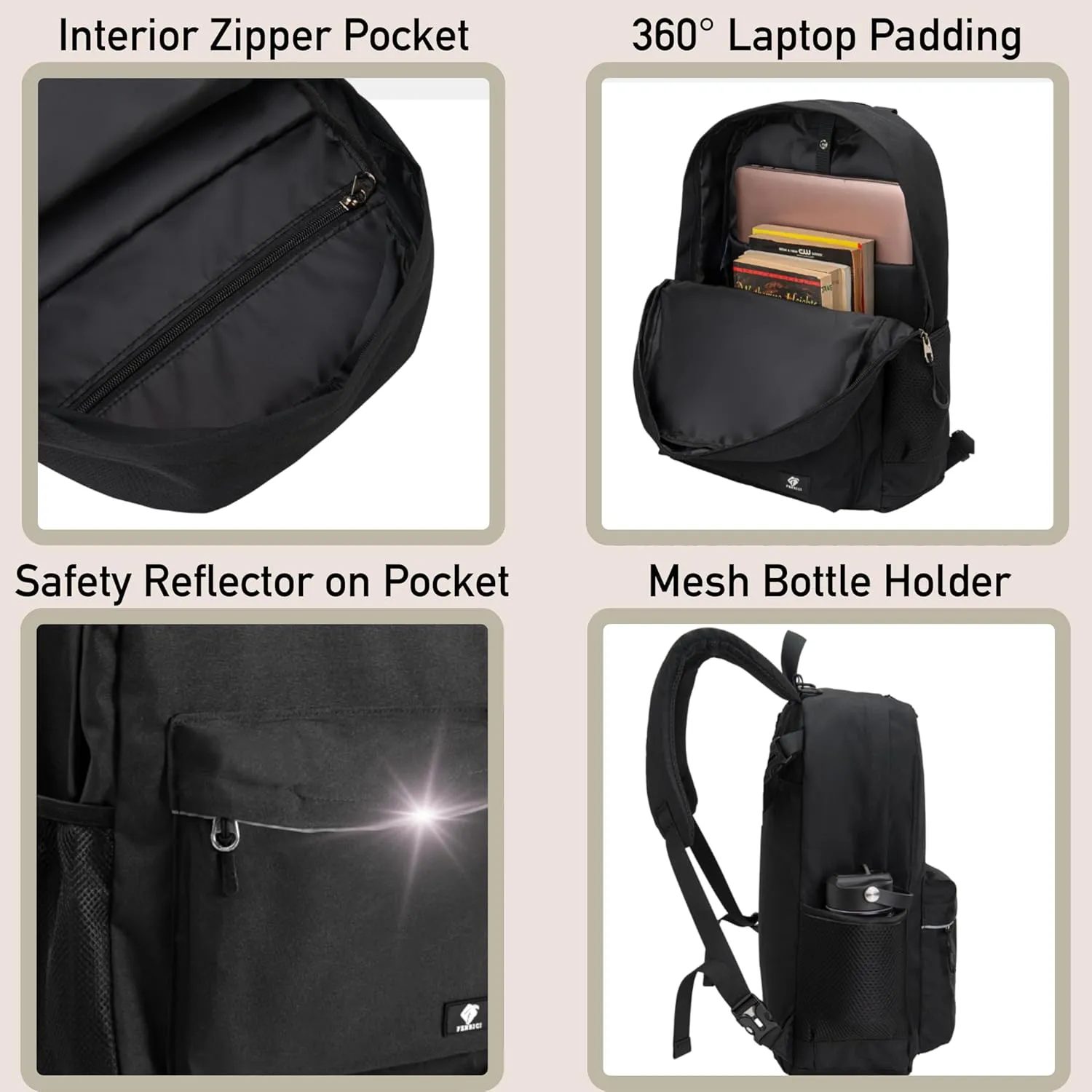 Fenrici Kids' Backpack with Lunch Box Set for Boys and Girls, School Bag with Laptop Compartment and Insulated Lunch Bag
