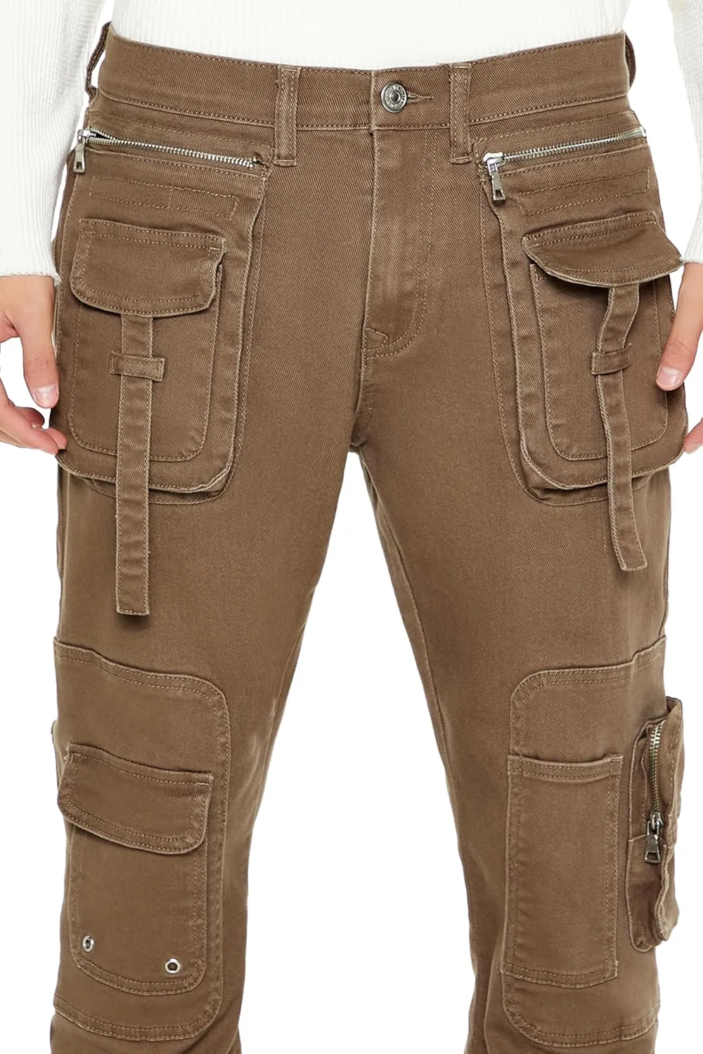 Forever 21 Men's Mid-Rise Utility Cargo Jeans