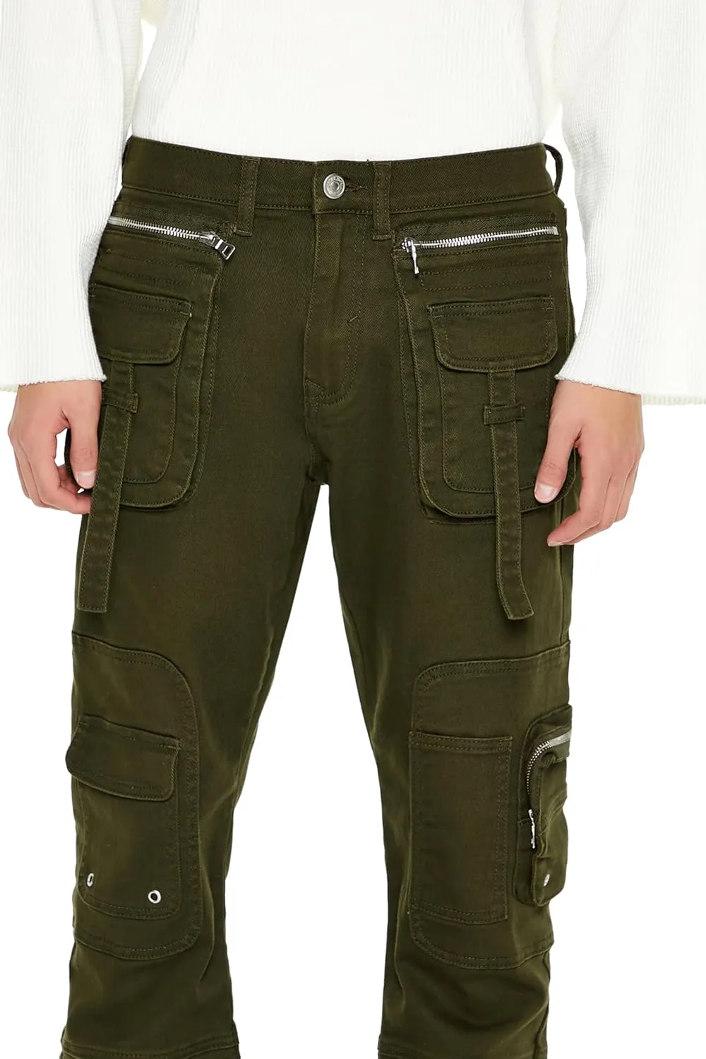 Forever 21 Men's Mid-Rise Utility Cargo Jeans