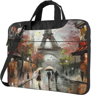 France Eiffel Tower Laptop Shoulder Bag for Women, Laptop Sleeve Case Durable Computer Bag