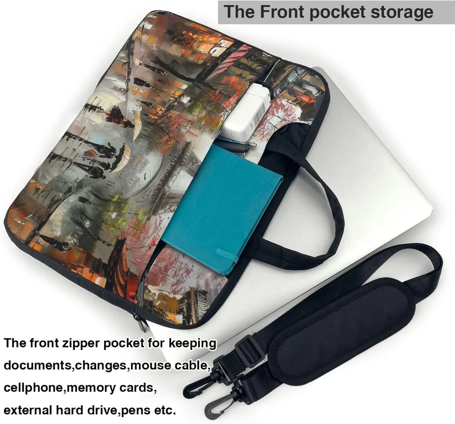 France Eiffel Tower Laptop Shoulder Bag for Women, Laptop Sleeve Case Durable Computer Bag